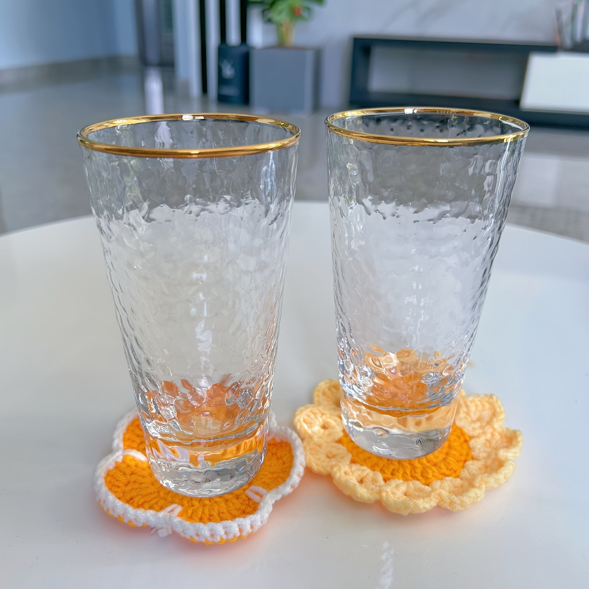 4pcs sunflower coaster exquisite pattern coasters