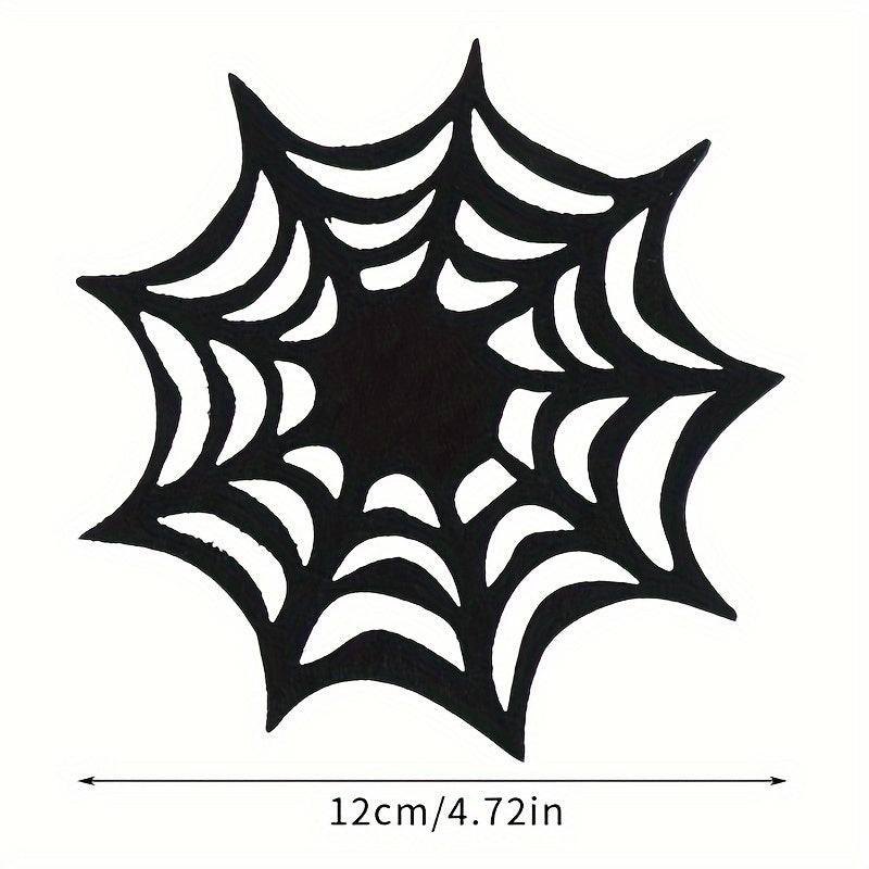 Silicone Spider Web Coasters - Set of 6, Durable Halloween Placemats
