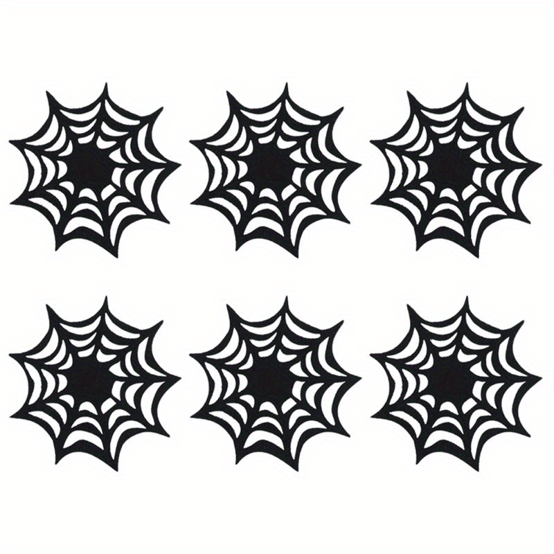 Silicone Spider Web Coasters - Set of 6, Durable Halloween Placemats