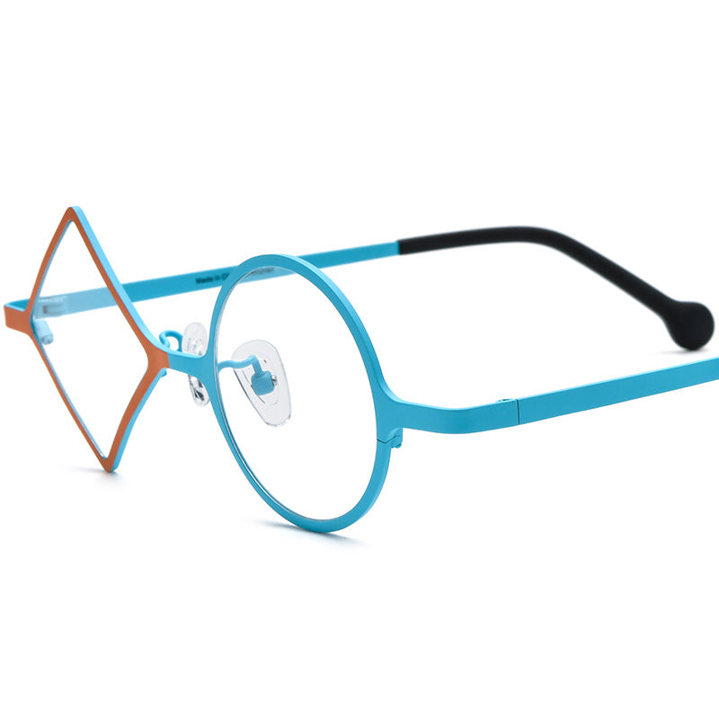 Colorful Ultra-light Pure Titanium Irregular Blue Light Blocking Glasses