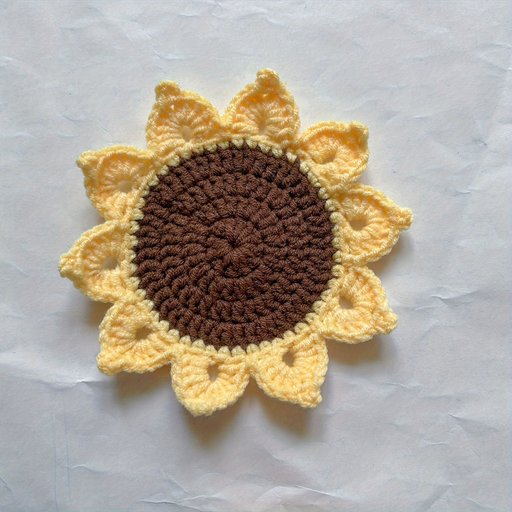 4pcs sunflower coaster exquisite pattern coasters