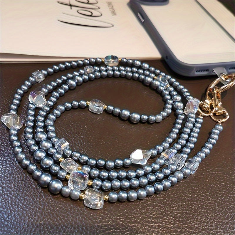 Stylish Beaded Phone Lanyard Crossbody Long Chain Necklace Strap
