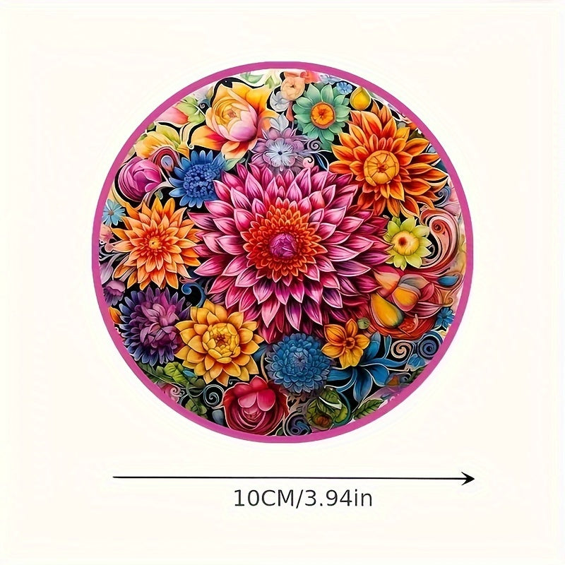 8pcs Floral Wooden Coasters