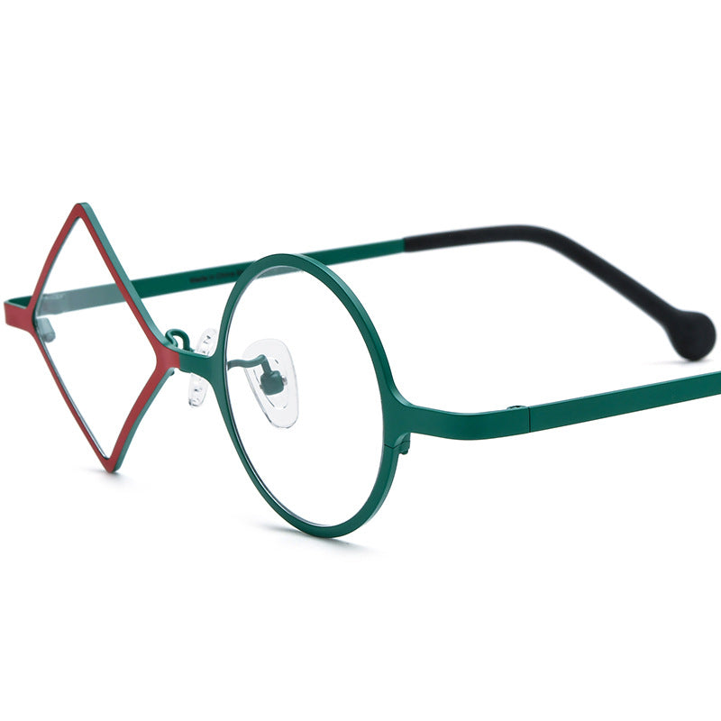 Colorful Ultra-light Pure Titanium Irregular Blue Light Blocking Glasses