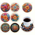 8pcs Floral Wooden Coasters