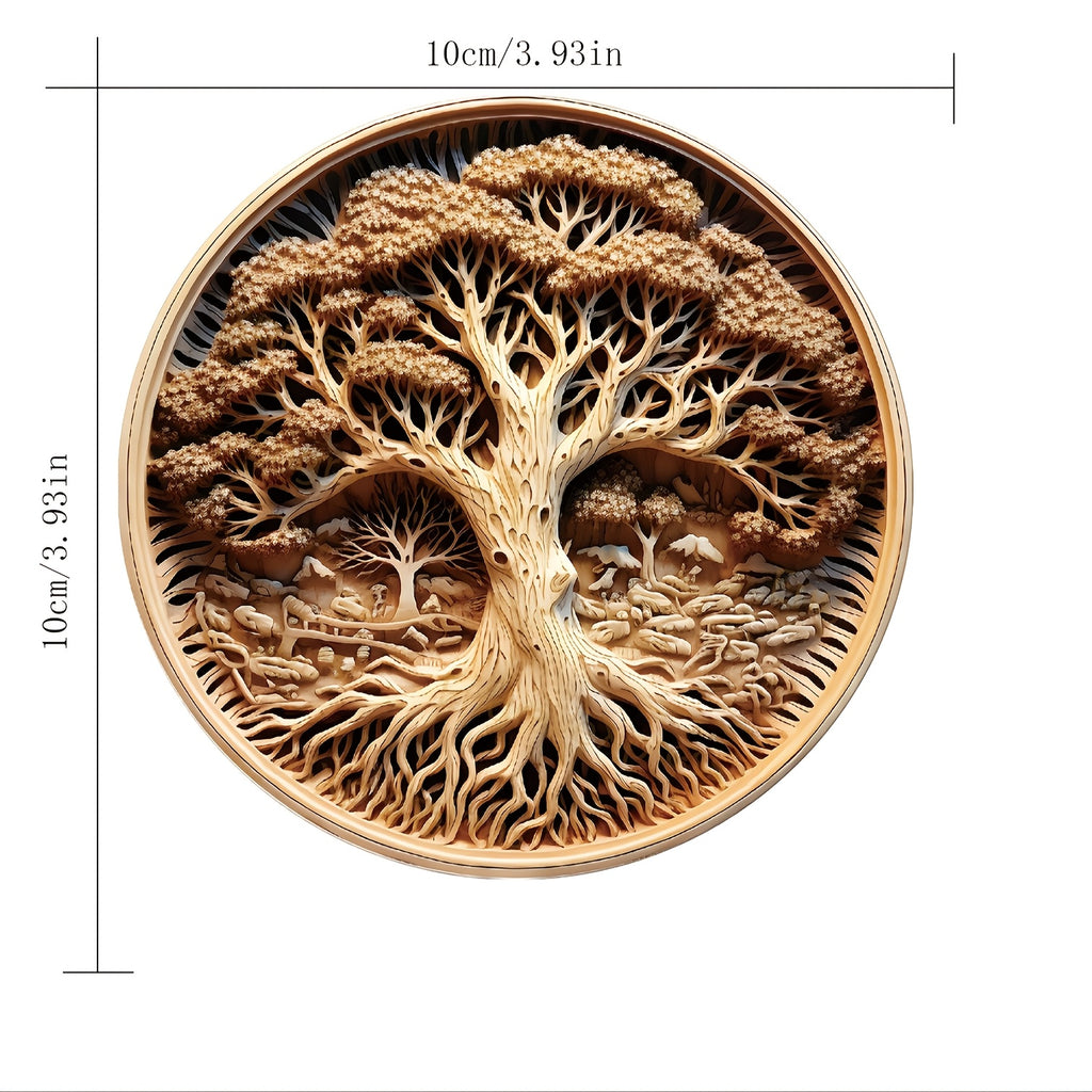 8pcs Tree of Life Wooden Coasters Set