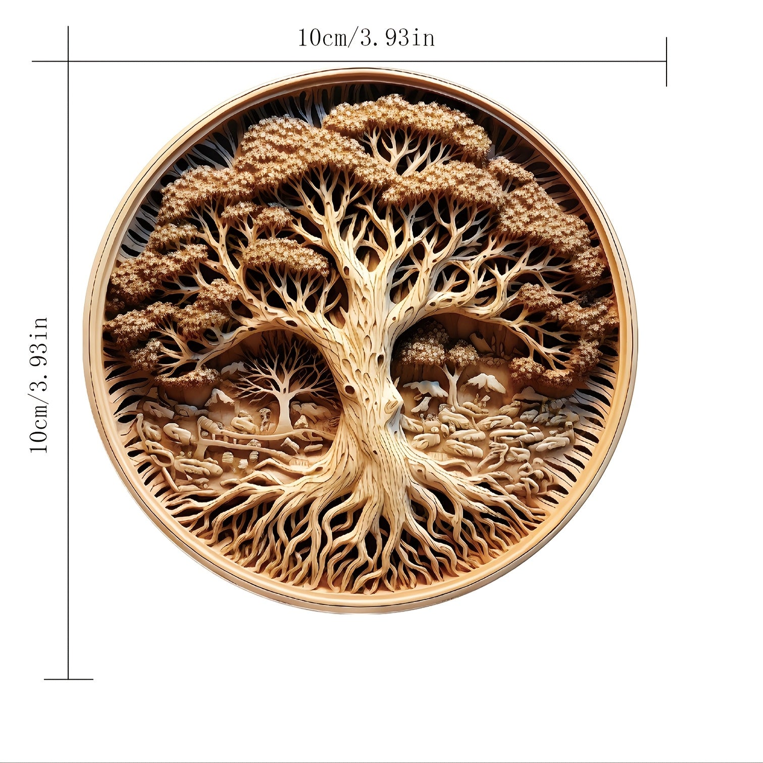 8pcs Tree of Life Wooden Coasters Set