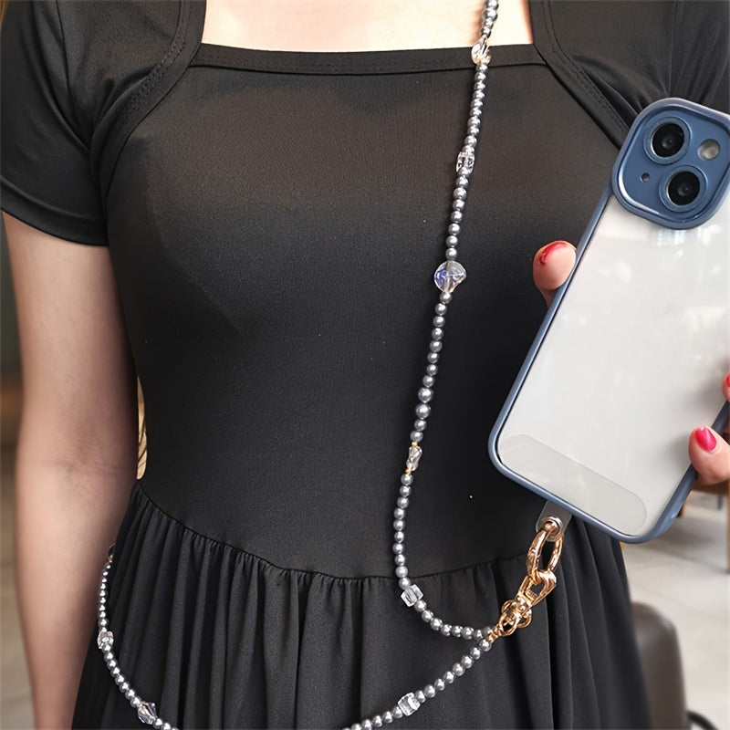 Stylish Beaded Phone Lanyard Crossbody Long Chain Necklace Strap
