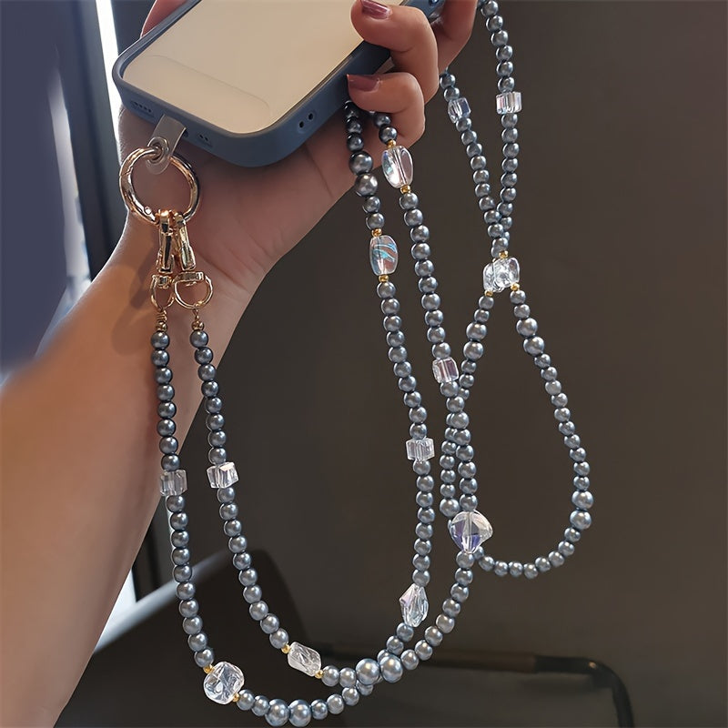 Stylish Beaded Phone Lanyard Crossbody Long Chain Necklace Strap