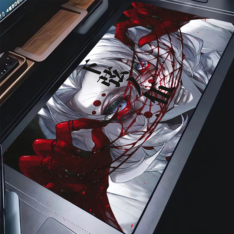 Anime Ghost Mousepad Laptop  Demon Slayer Keyboard Rug PC Kokushibo Douma Akaza Daki Giyuutarou Hantengu Mouse Pad XXL Desk Mat