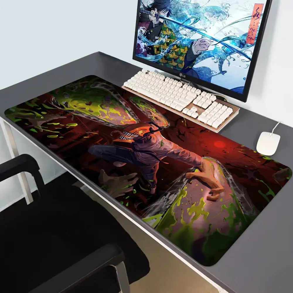 Anime Chainsaw Man Mousepad HD Printing Computer Gamers Locking Edge Non-slip Mouse Pad XXL90x40cm Keyboard PC Desk Pad