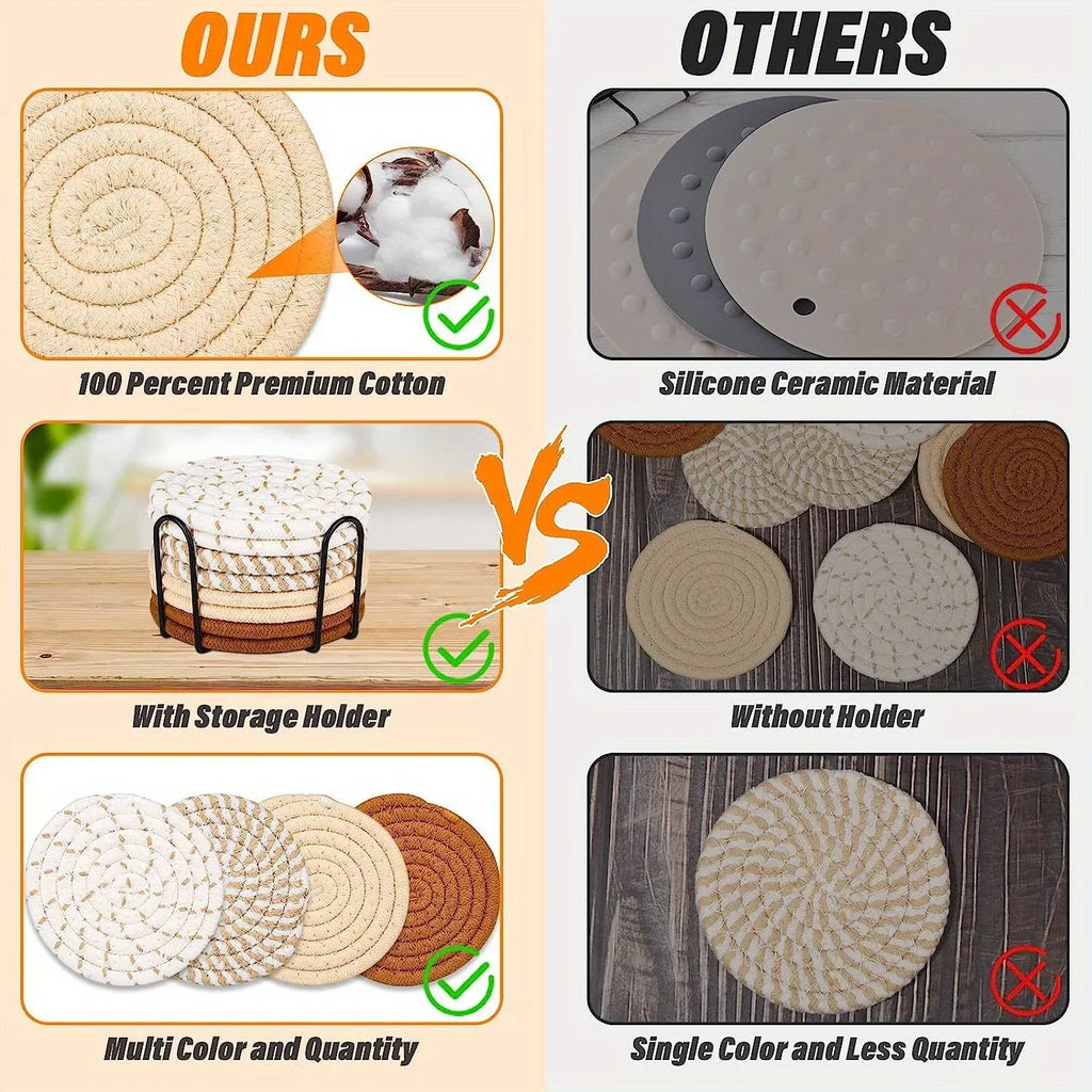 8 pieces of cotton coasters