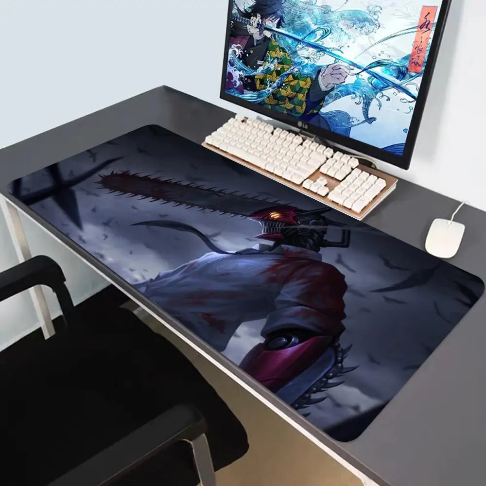 Anime Chainsaw Man Mousepad HD Printing Computer Gamers Locking Edge Non-slip Mouse Pad XXL90x40cm Keyboard PC Desk Pad