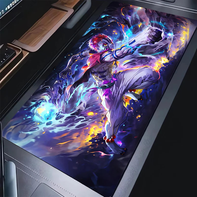 Anime Ghost Mousepad Laptop  Demon Slayer Keyboard Rug PC Kokushibo Douma Akaza Daki Giyuutarou Hantengu Mouse Pad XXL Desk Mat
