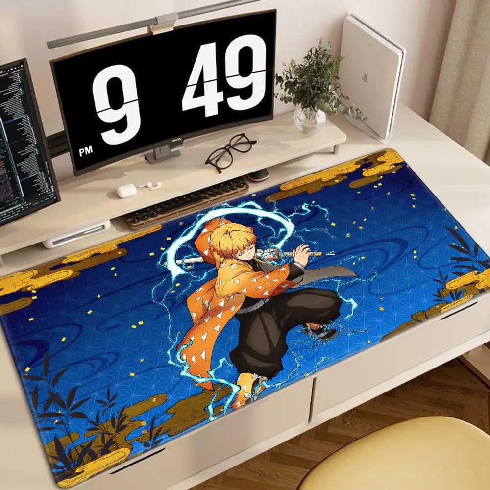 Zenitsu Agatsuma Anime Demon Slayer Mousepad Mouse Mat Desk Mat With Pad Gaming Accessories Prime Gaming XXL Keyboard Pad