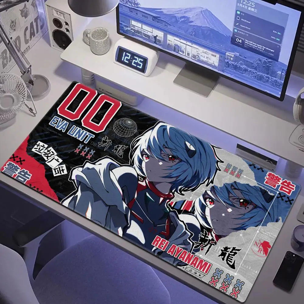 Desk Pad Anime E-Evangelions Playmat Xxl Mouse Pads Game Surface Deskmat Manga Accessories Maudpad Japanese Mat Rubber Mouseped