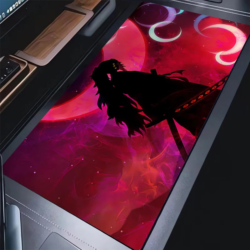 Anime Ghost Mousepad Laptop  Demon Slayer Keyboard Rug PC Kokushibo Douma Akaza Daki Giyuutarou Hantengu Mouse Pad XXL Desk Mat