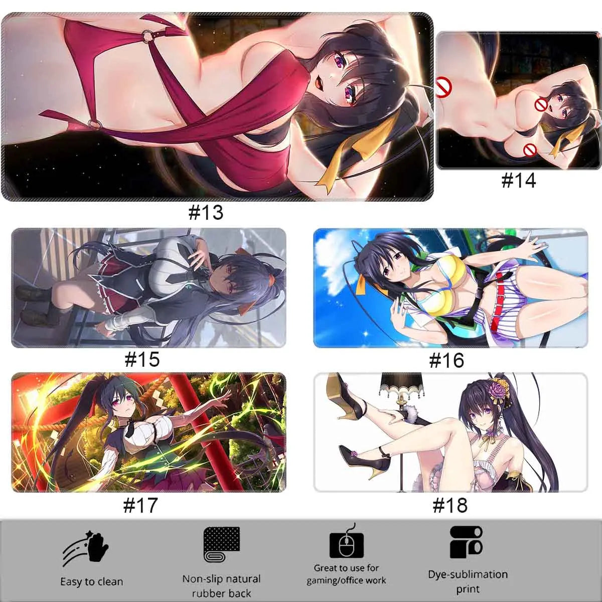 Anime High School DxD Hero Akeno Himejima Mouse Pad Mousepad Overwatch Gaming Professional Large Non-Slip Keyboard Pad Desk Mat