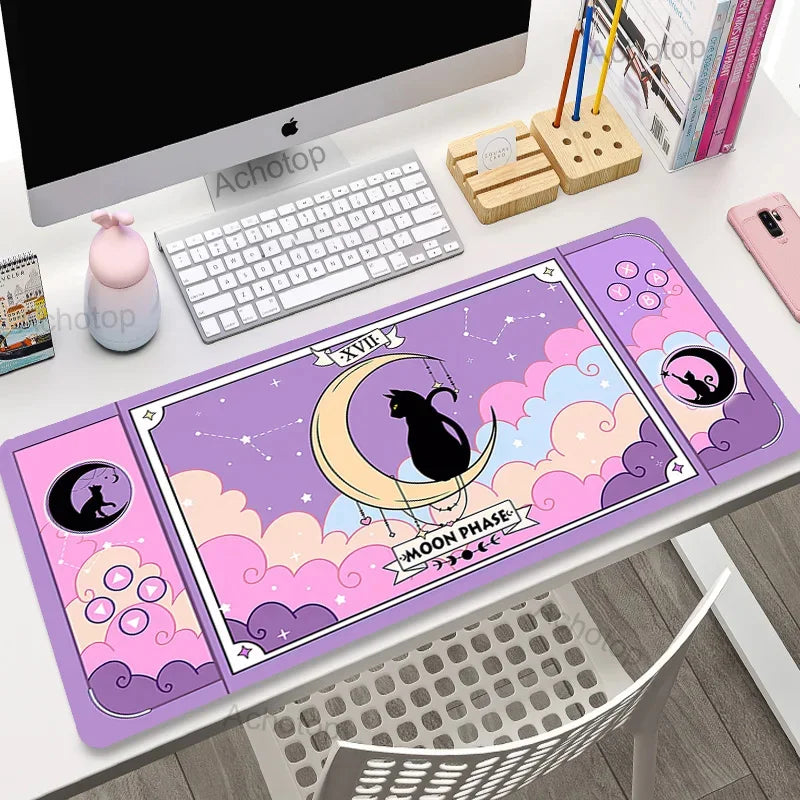 Laptop Mousepad Cute Kawaii Anime Cats Deskmat Extended Gaming Desk Mat High Quality Pink Anime Mouse Pad Gamer Keyboard