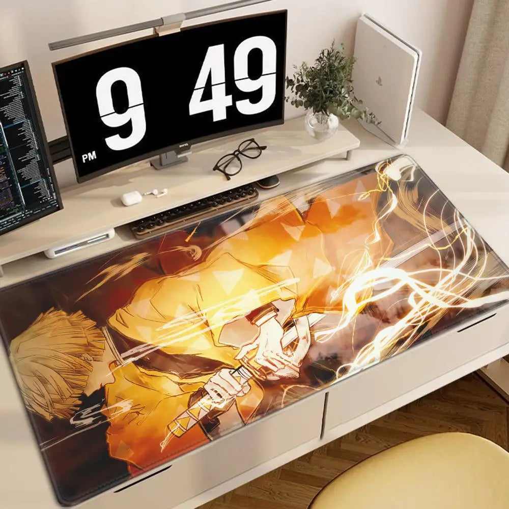 Zenitsu Agatsuma Anime Demon Slayer Mousepad Mouse Mat Desk Mat With Pad Gaming Accessories Prime Gaming XXL Keyboard Pad