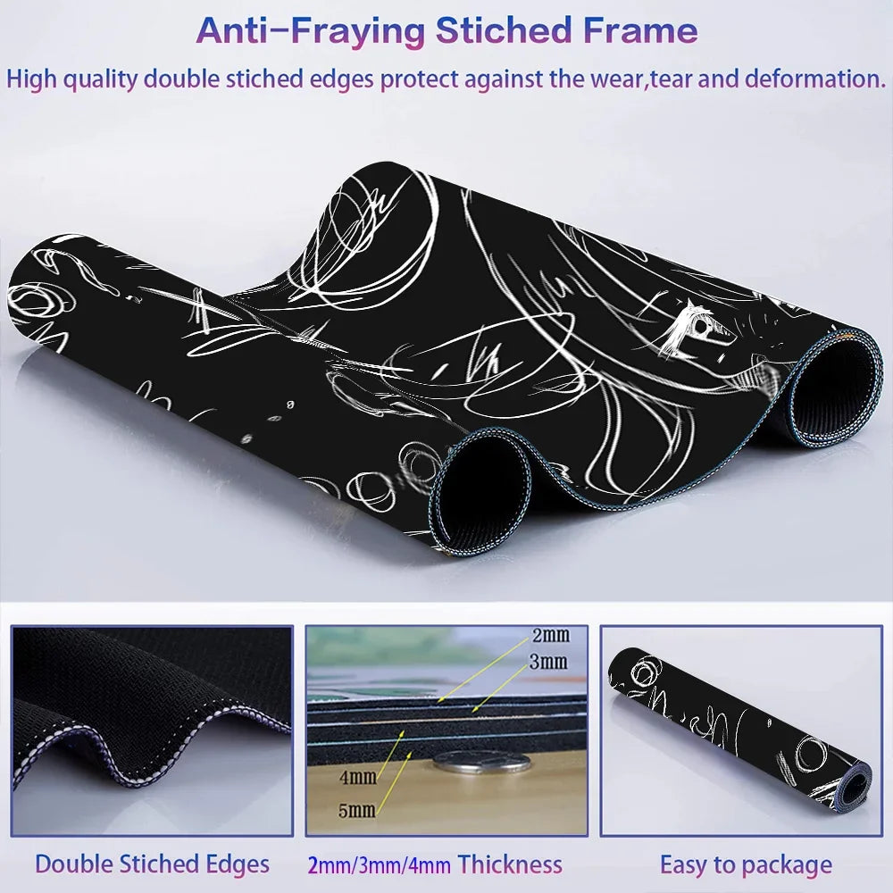 Mousepad Kawaii Desk Mat Anime Mouse Mats Kawaii Gaming Pad on The Table Setup Gamer Accessories Keyboard Pad Mouse Rug Carpet