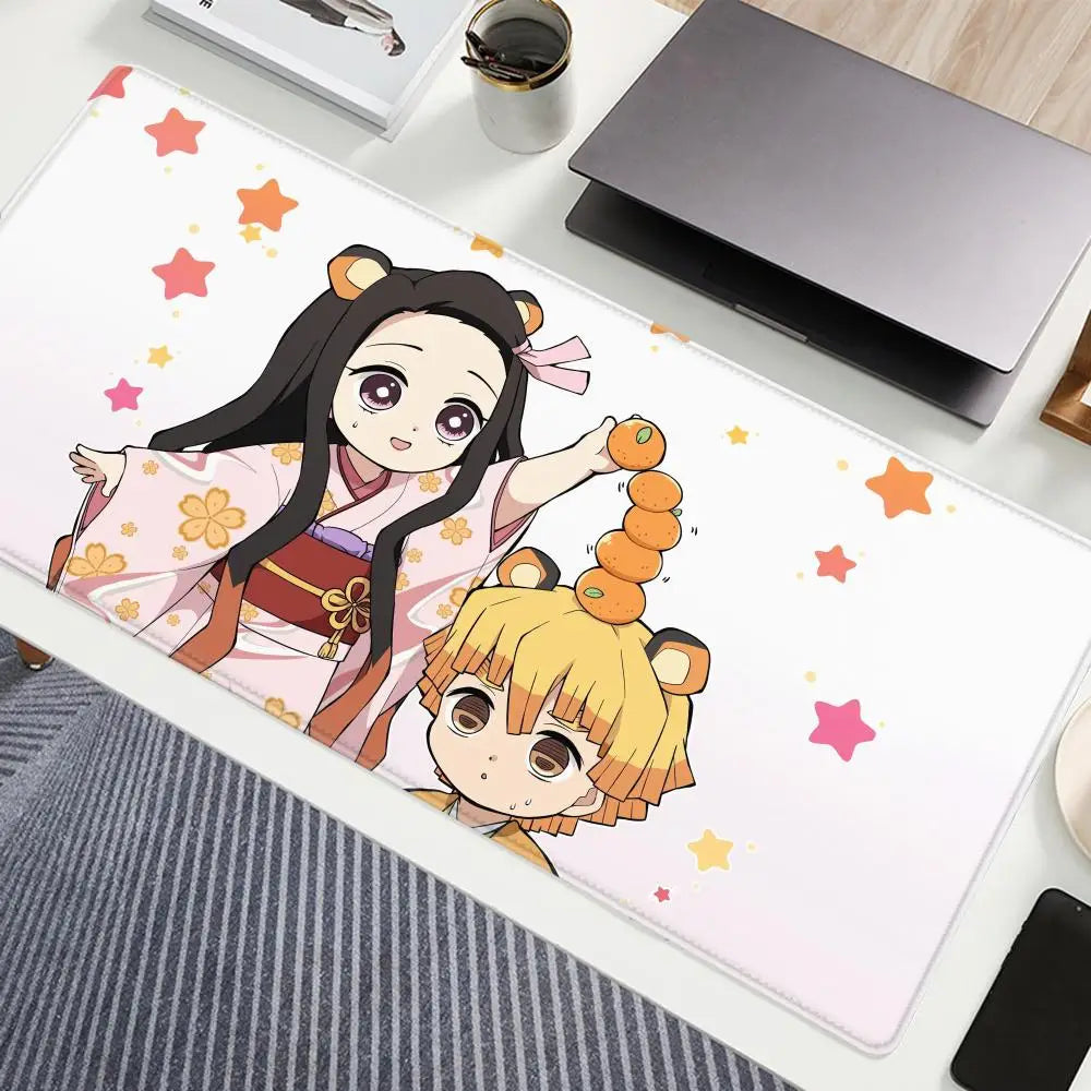 Zenitsu Agatsuma Anime Demon Slayer Mousepad Mouse Mat Desk Mat With Pad Gaming Accessories Prime Gaming XXL Keyboard Pad