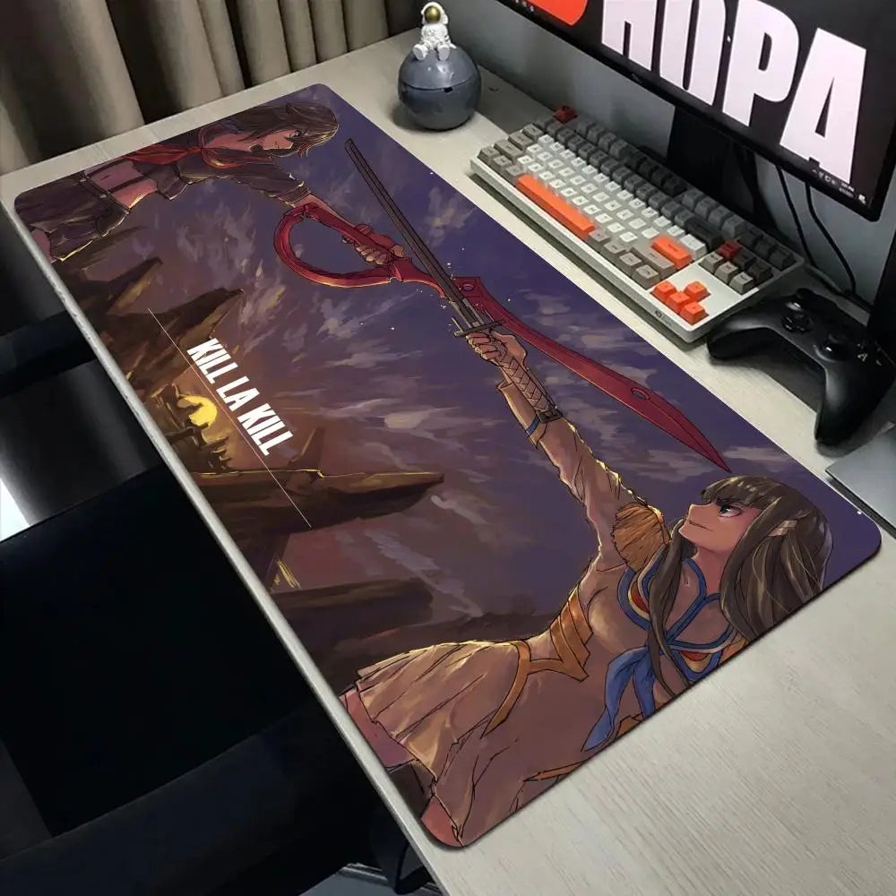 Anime Kill La Kill  Desk Mouse Pad Cute Matoi Ryuuko HD Desk Pad Extended Gaming Keyboard Mats Large XXL Gamer Mousepad 90x40