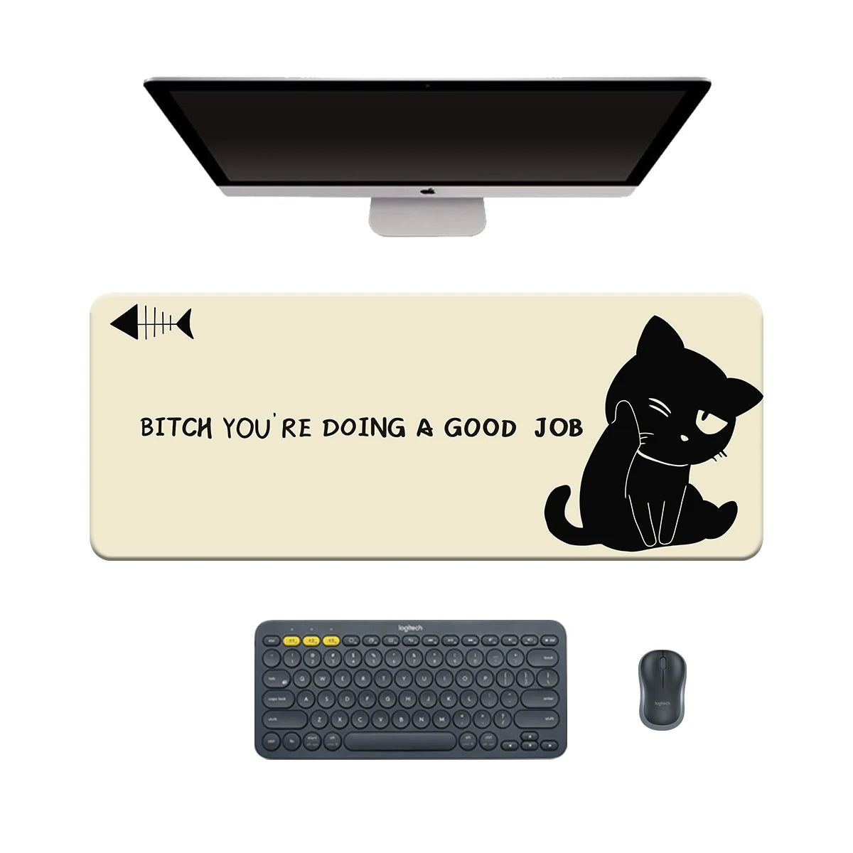 Mouse Pad Cat Kawaii Anime Xxl Desk Mat Mousepad Large Gaming Mouse Pad Computer Non-Slip Base Desk Mat for Office&Home 80X30CM