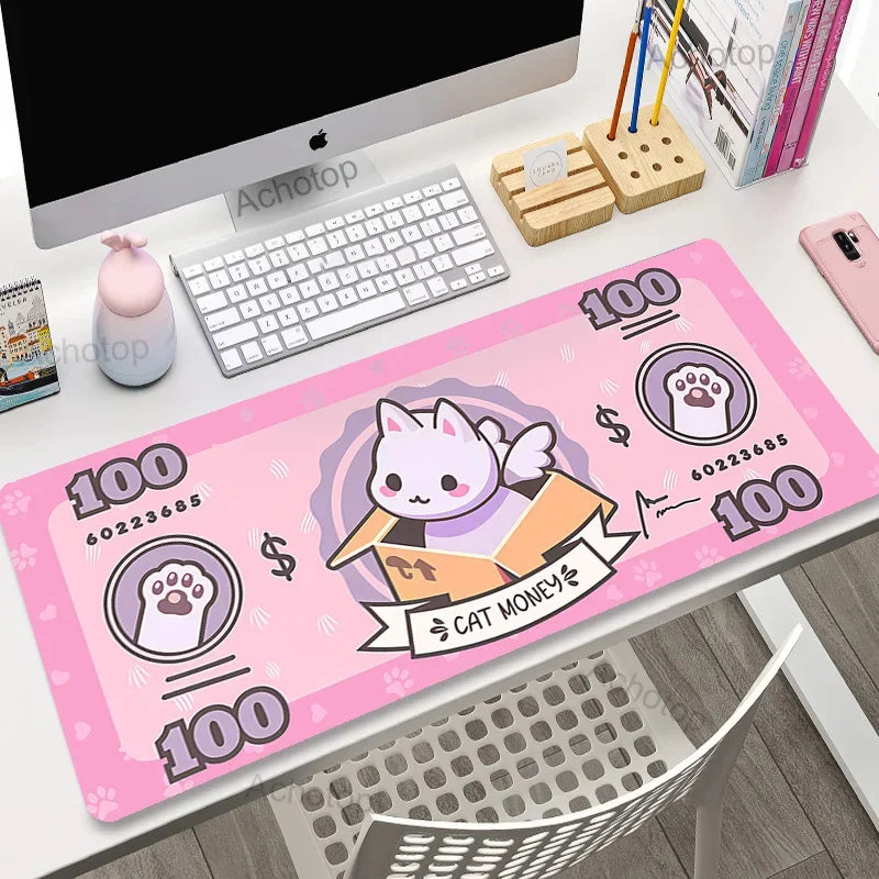 Laptop Mousepad Cute Kawaii Anime Cats Deskmat Extended Gaming Desk Mat High Quality Pink Anime Mouse Pad Gamer Keyboard