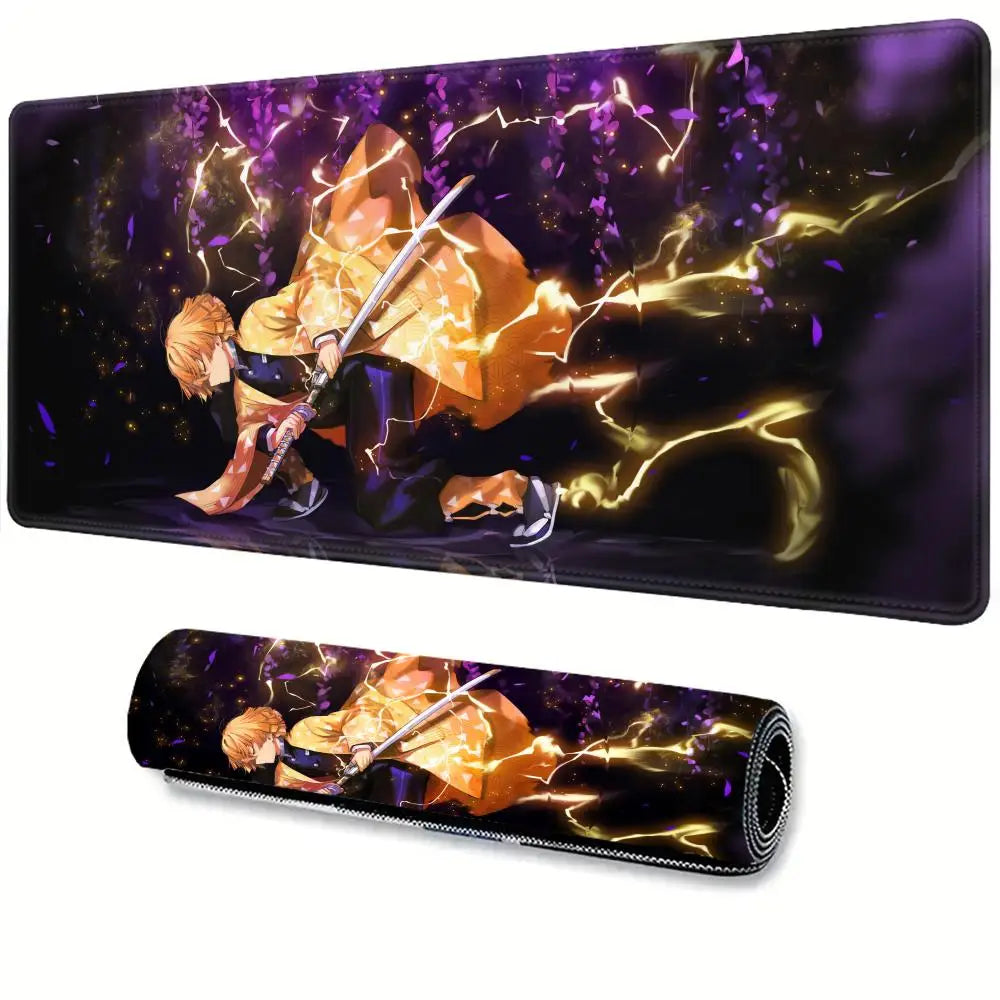 Zenitsu Agatsuma Anime Demon Slayer Mousepad Mouse Mat Desk Mat With Pad Gaming Accessories Prime Gaming XXL Keyboard Pad