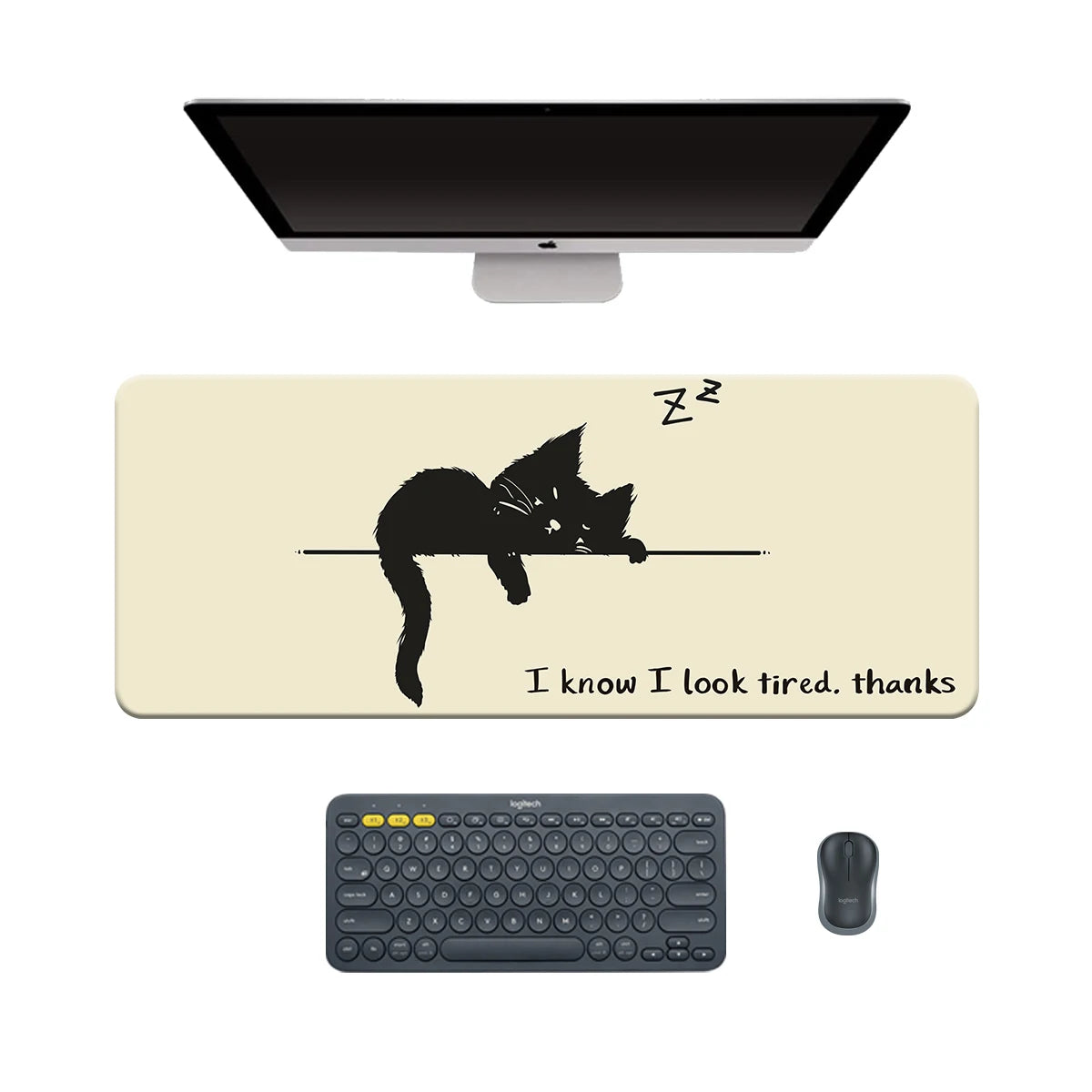 Mouse Pad Cat Kawaii Anime Xxl Desk Mat Mousepad Large Gaming Mouse Pad Computer Non-Slip Base Desk Mat for Office&Home 80X30CM