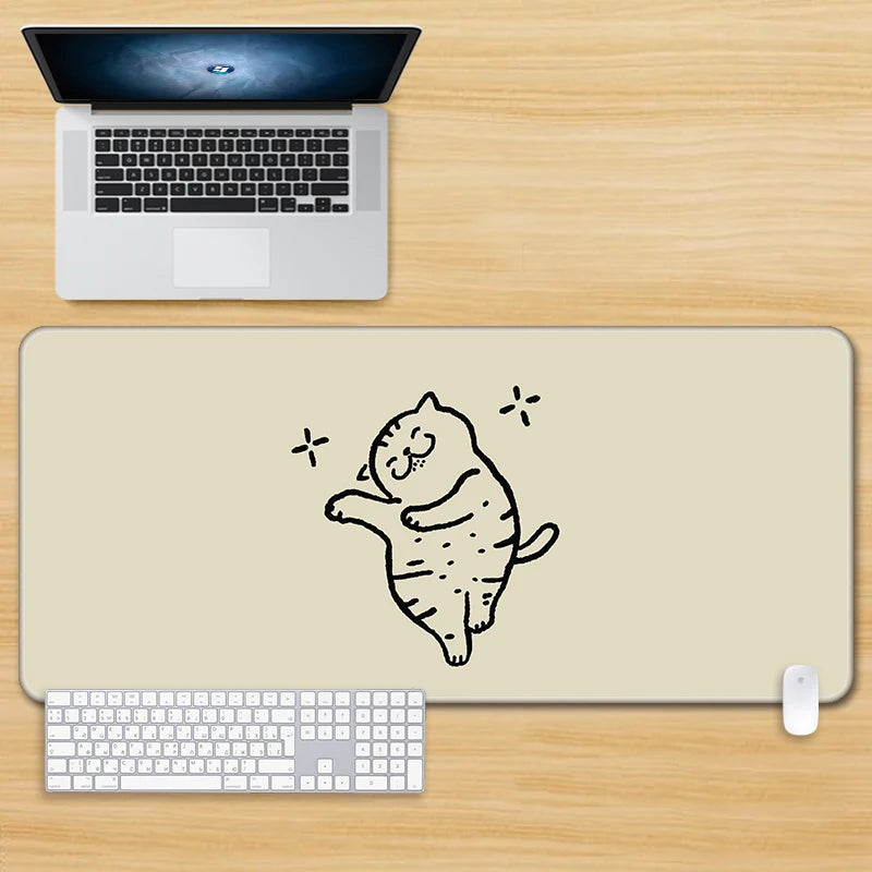 Mouse Pad Cat Kawaii Anime Xxl Desk Mat Mousepad Large Gaming Mouse Pad Computer Non-Slip Base Desk Mat for Office&Home 80X30CM