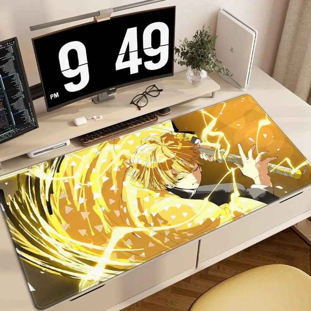 Zenitsu Agatsuma Anime Demon Slayer Mousepad Mouse Mat Desk Mat With Pad Gaming Accessories Prime Gaming XXL Keyboard Pad