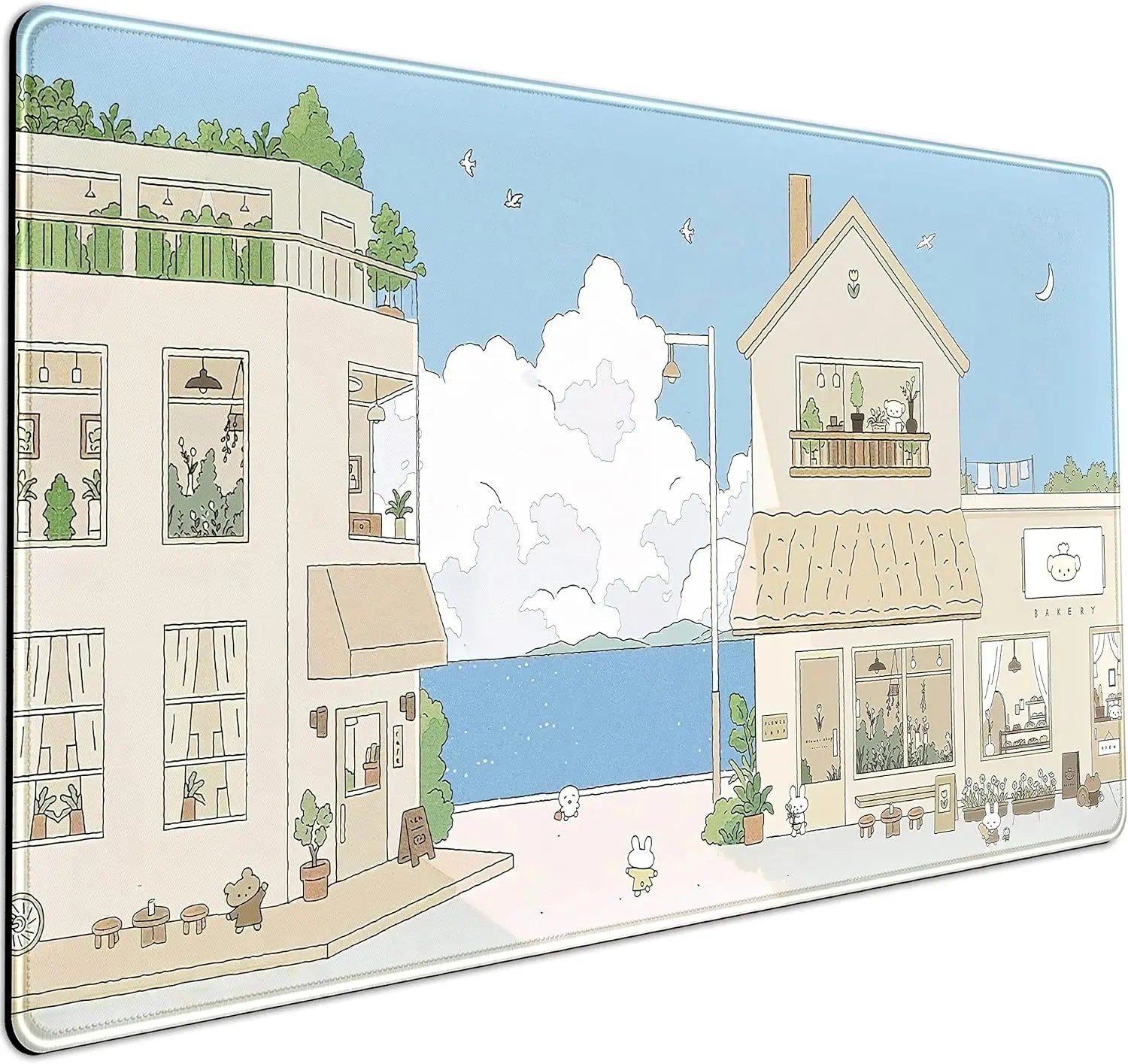 Anime Kawaii Desk Mat Mousepad XXL Large Gaming Mouse Pad Tokyo Street Desk MatGamer Desktop Computer Laptop Keyboard Mouse Mat