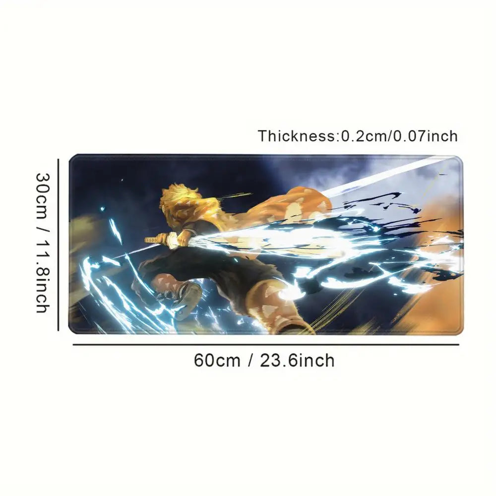 Zenitsu Agatsuma Anime Demon Slayer Mousepad Mouse Mat Desk Mat With Pad Gaming Accessories Prime Gaming XXL Keyboard Pad