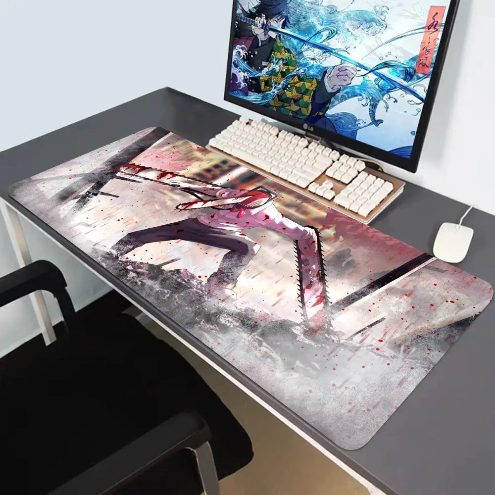 Anime Chainsaw Man Mousepad HD Printing Computer Gamers Locking Edge Non-slip Mouse Pad XXL90x40cm Keyboard PC Desk Pad