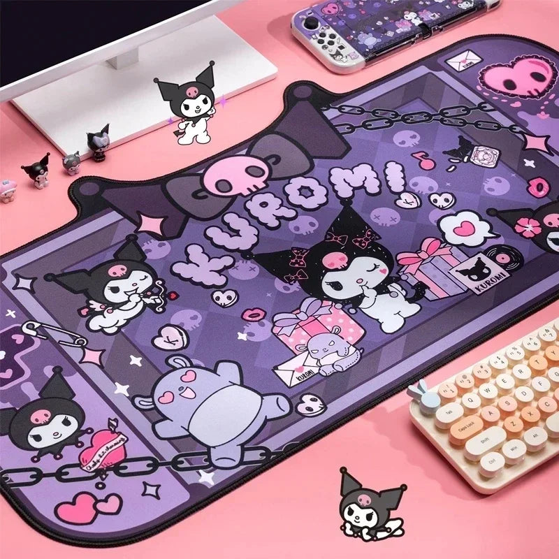 Sanrio Cute Kuromi MousePad Oversized Anime Mouse Pad Cartoon E-Sports Game Keyboard Pad Kawaii Desk Pad Desktop Decoration