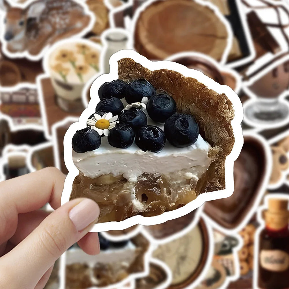 10/30/60pcs Cartoon Brown Stickers Cute Decals