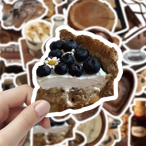 10/30/60pcs Cartoon Brown Stickers Cute Decals