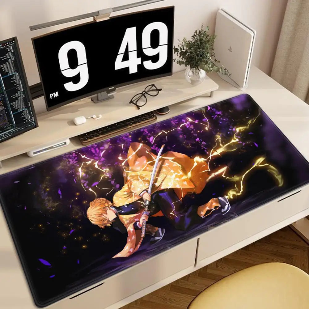 Zenitsu Agatsuma Anime Demon Slayer Mousepad Mouse Mat Desk Mat With Pad Gaming Accessories Prime Gaming XXL Keyboard Pad
