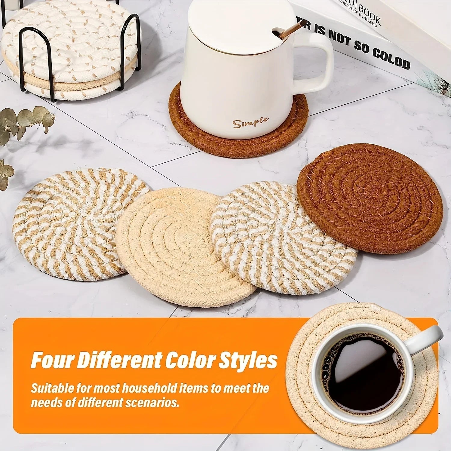 8 pieces of cotton coasters