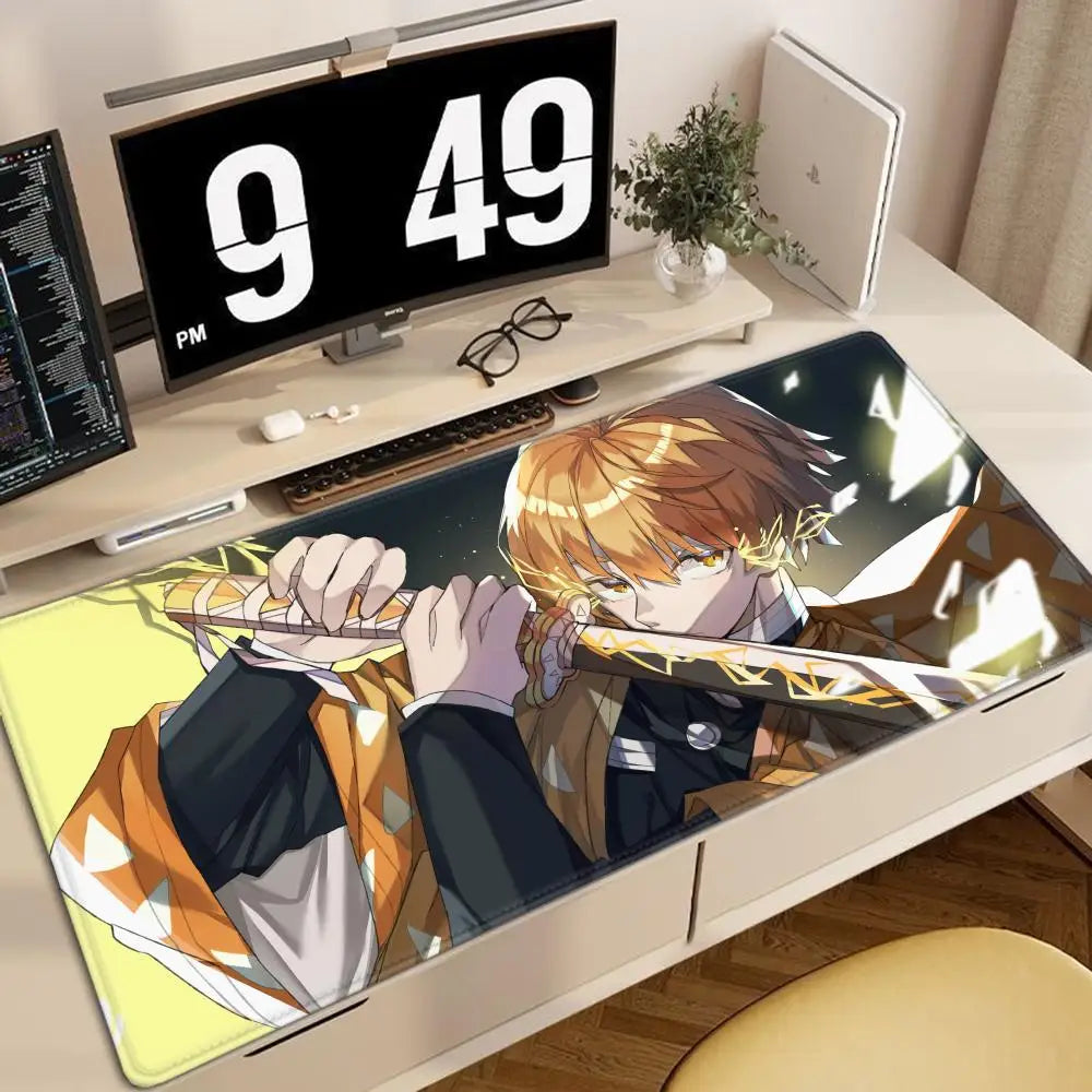 Zenitsu Agatsuma Anime Demon Slayer Mousepad Mouse Mat Desk Mat With Pad Gaming Accessories Prime Gaming XXL Keyboard Pad