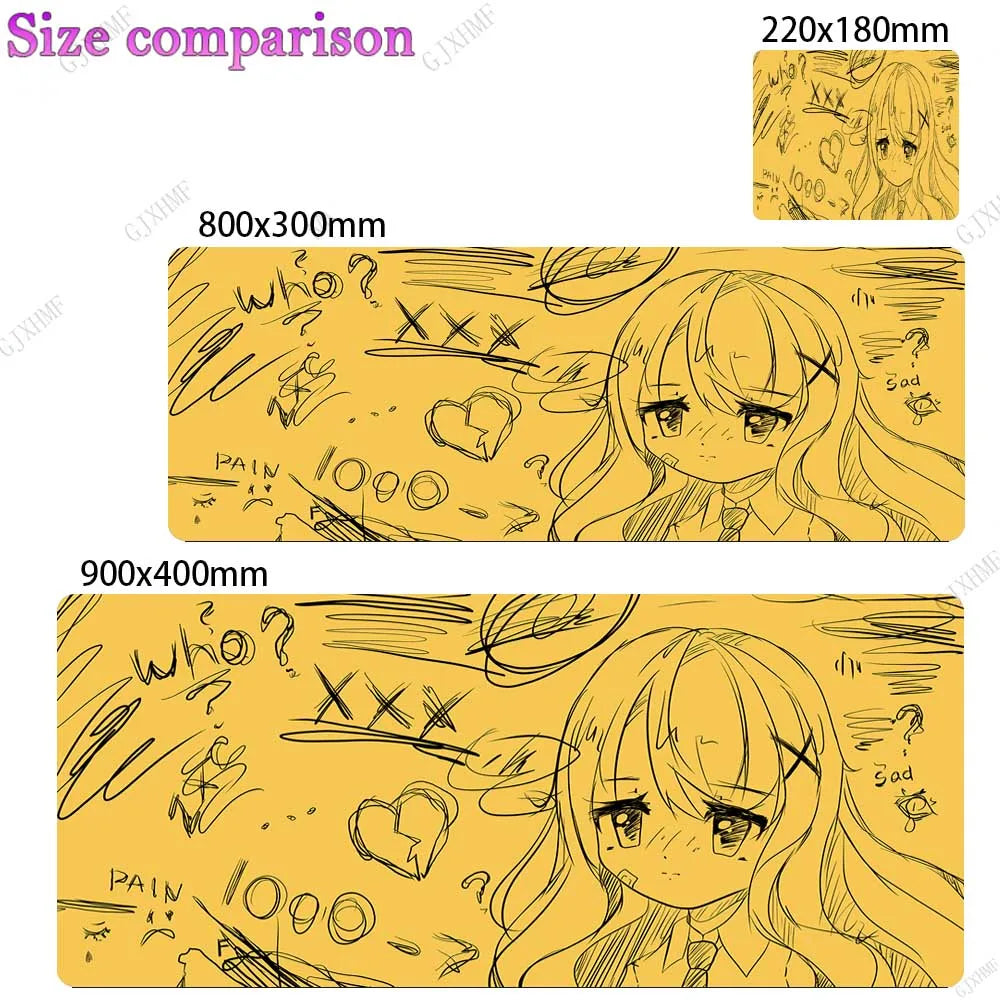 Mousepad Kawaii Desk Mat Anime Mouse Mats Kawaii Gaming Pad on The Table Setup Gamer Accessories Keyboard Pad Mouse Rug Carpet