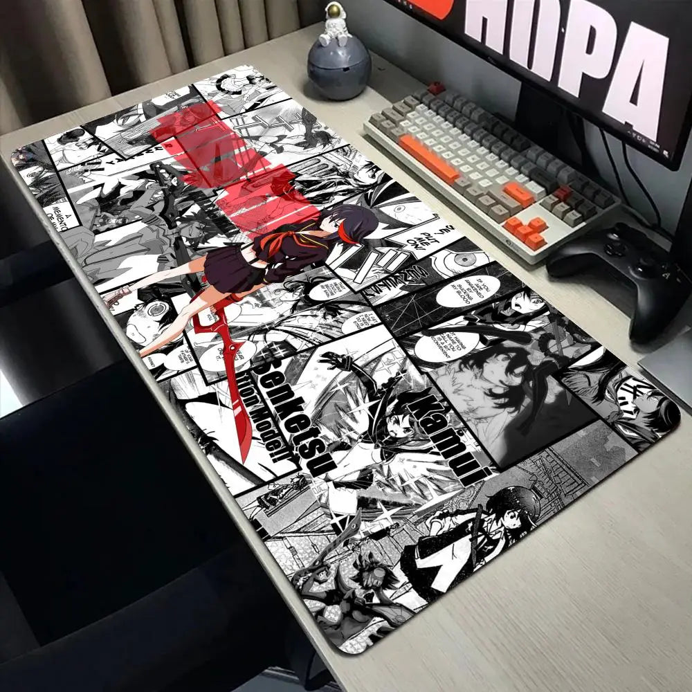 Anime Kill La Kill  Desk Mouse Pad Cute Matoi Ryuuko HD Desk Pad Extended Gaming Keyboard Mats Large XXL Gamer Mousepad 90x40