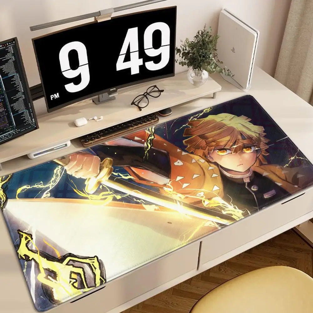 Zenitsu Agatsuma Anime Demon Slayer Mousepad Mouse Mat Desk Mat With Pad Gaming Accessories Prime Gaming XXL Keyboard Pad