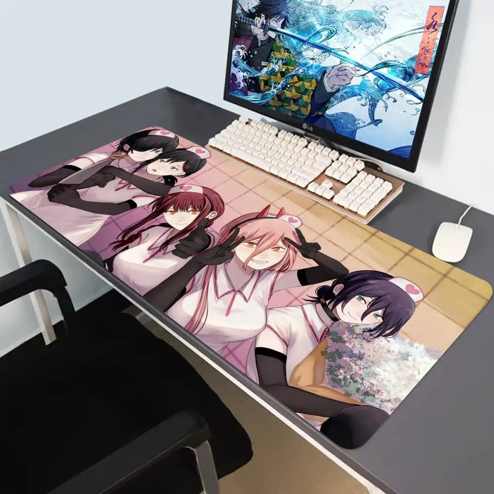 Anime Chainsaw Man Mousepad HD Printing Computer Gamers Locking Edge Non-slip Mouse Pad XXL90x40cm Keyboard PC Desk Pad