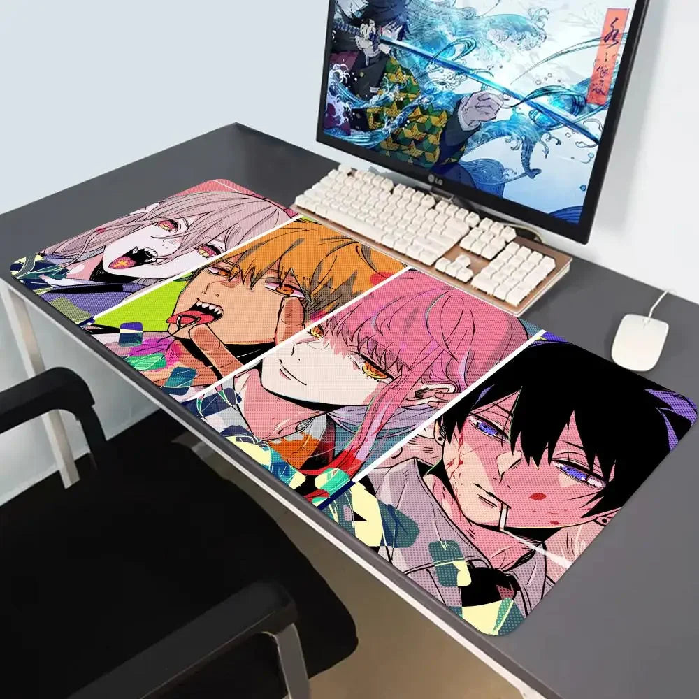 Anime Chainsaw Man Mousepad HD Printing Computer Gamers Locking Edge Non-slip Mouse Pad XXL90x40cm Keyboard PC Desk Pad