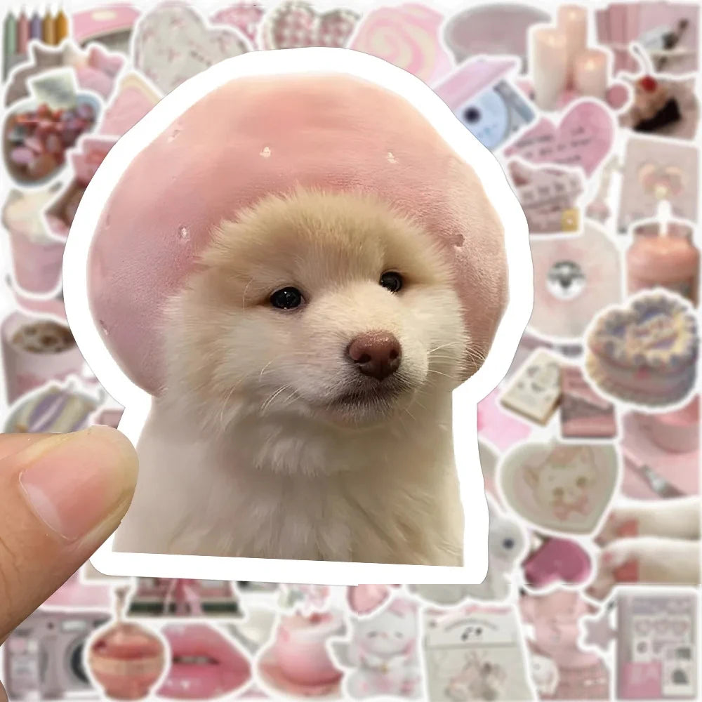 10/30/50/100pcs Cute Pink Girls Cartoon Stickers