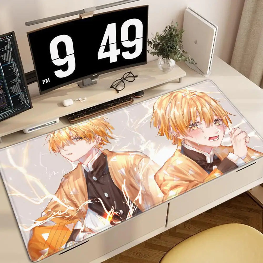 Zenitsu Agatsuma Anime Demon Slayer Mousepad Mouse Mat Desk Mat With Pad Gaming Accessories Prime Gaming XXL Keyboard Pad