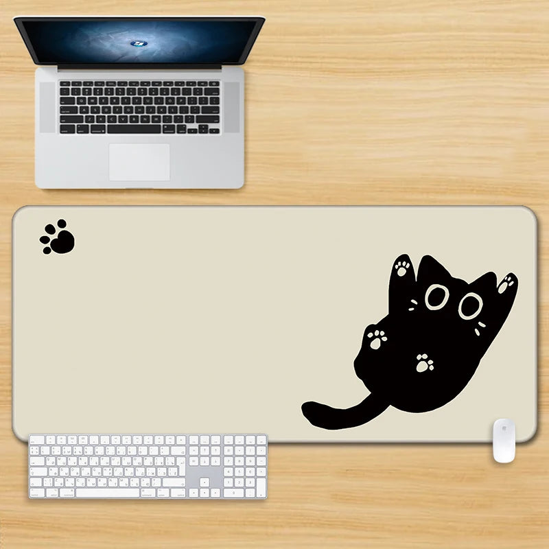 Mouse Pad Cat Kawaii Anime Xxl Desk Mat Mousepad Large Gaming Mouse Pad Computer Non-Slip Base Desk Mat for Office&Home 80X30CM